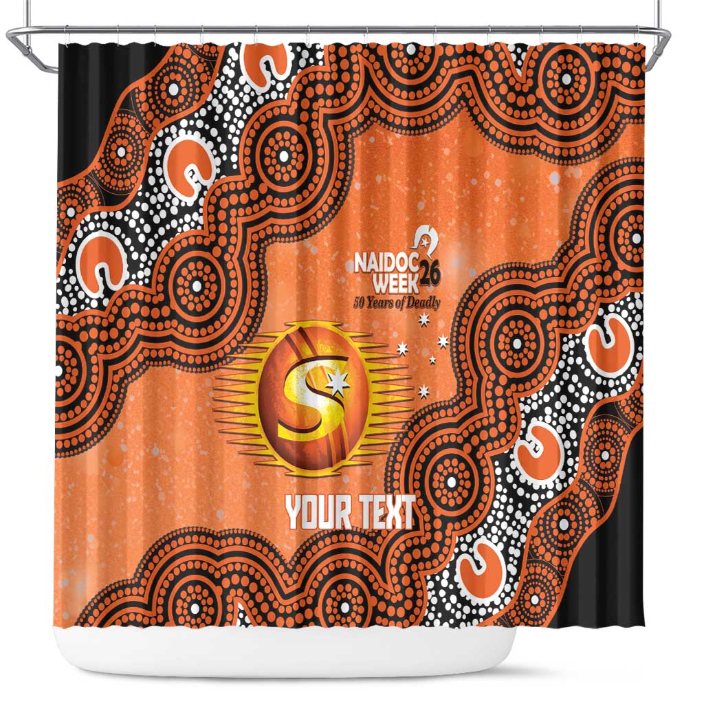 Perth Scorchers NAIDOC Week 2026 Custom Shower Curtain 50 Years Deadly Indigenous Art Glitter Effect