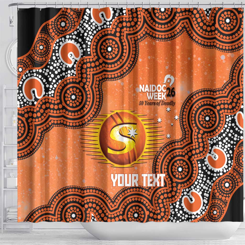 Perth Scorchers NAIDOC Week 2026 Custom Shower Curtain 50 Years Deadly Indigenous Art Glitter Effect