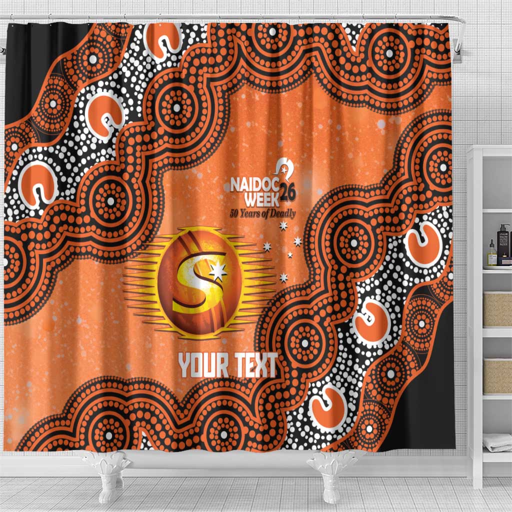 Perth Scorchers NAIDOC Week 2026 Custom Shower Curtain 50 Years Deadly Indigenous Art Glitter Effect
