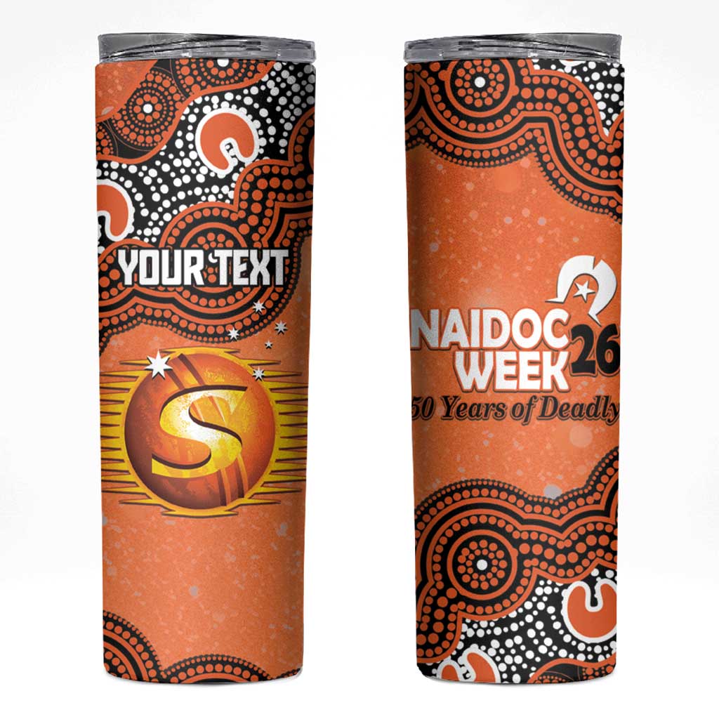 Perth Scorchers NAIDOC Week 2026 Custom Skinny Tumbler 50 Years Deadly Indigenous Art Glitter Effect