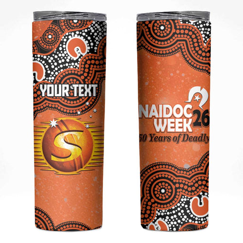 Perth Scorchers NAIDOC Week 2026 Custom Skinny Tumbler 50 Years Deadly Indigenous Art Glitter Effect