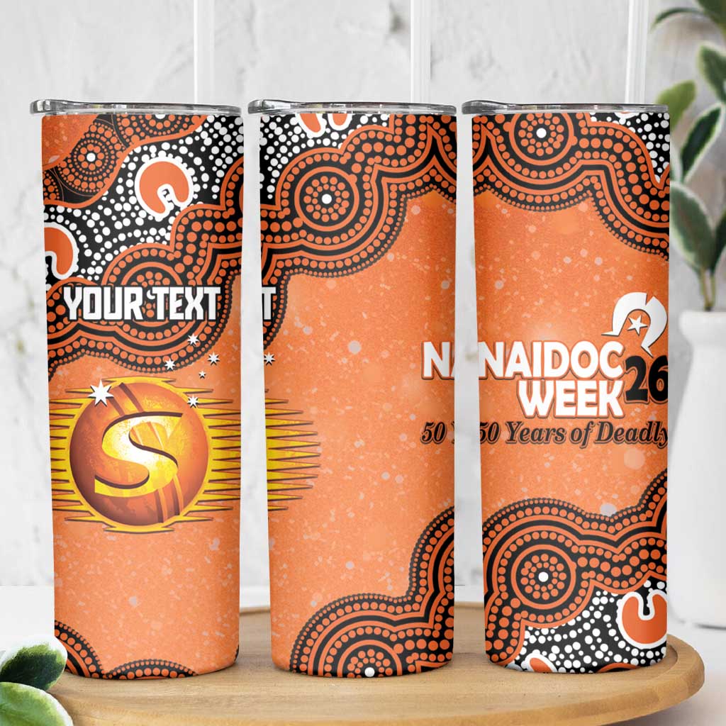 Perth Scorchers NAIDOC Week 2026 Custom Skinny Tumbler 50 Years Deadly Indigenous Art Glitter Effect