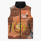 Perth Scorchers NAIDOC Week 2026 Custom Sleeveless Puffer Jacket 50 Years Deadly Indigenous Art Glitter Effect