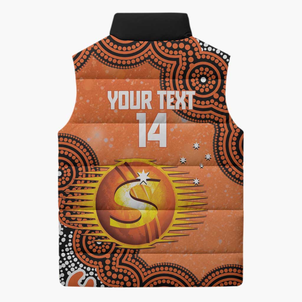 Perth Scorchers NAIDOC Week 2026 Custom Sleeveless Puffer Jacket 50 Years Deadly Indigenous Art Glitter Effect