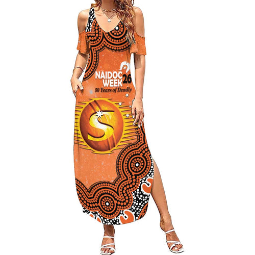 Perth Scorchers NAIDOC Week 2026 Custom Summer Maxi Dress 50 Years Deadly Indigenous Art Glitter Effect