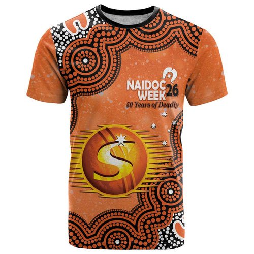 Perth Scorchers NAIDOC Week 2026 Custom T Shirt 50 Years Deadly Indigenous Art Glitter Effect