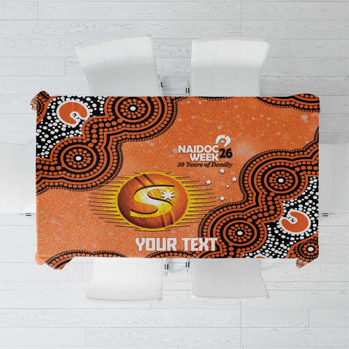 Perth Scorchers NAIDOC Week 2026 Custom Tablecloth 50 Years Deadly Indigenous Art Glitter Effect