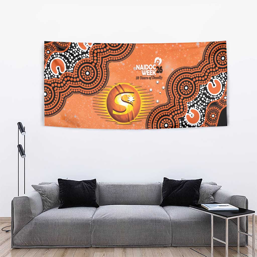 Perth Scorchers NAIDOC Week 2026 Custom Tapestry 50 Years Deadly Indigenous Art Glitter Effect