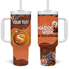 Perth Scorchers NAIDOC Week 2026 Custom Tumbler With Handle 50 Years Deadly Indigenous Art Glitter Effect
