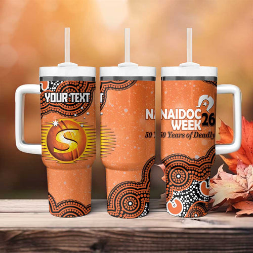 Perth Scorchers NAIDOC Week 2026 Custom Tumbler With Handle 50 Years Deadly Indigenous Art Glitter Effect