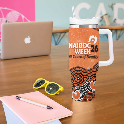 Perth Scorchers NAIDOC Week 2026 Custom Tumbler With Handle 50 Years Deadly Indigenous Art Glitter Effect