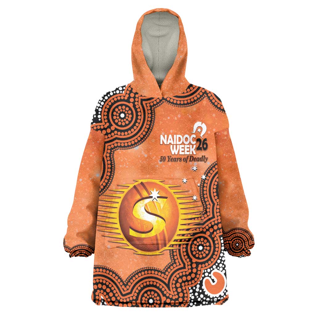 Perth Scorchers NAIDOC Week 2026 Custom Wearable Blanket Hoodie 50 Years Deadly Indigenous Art Glitter Effect