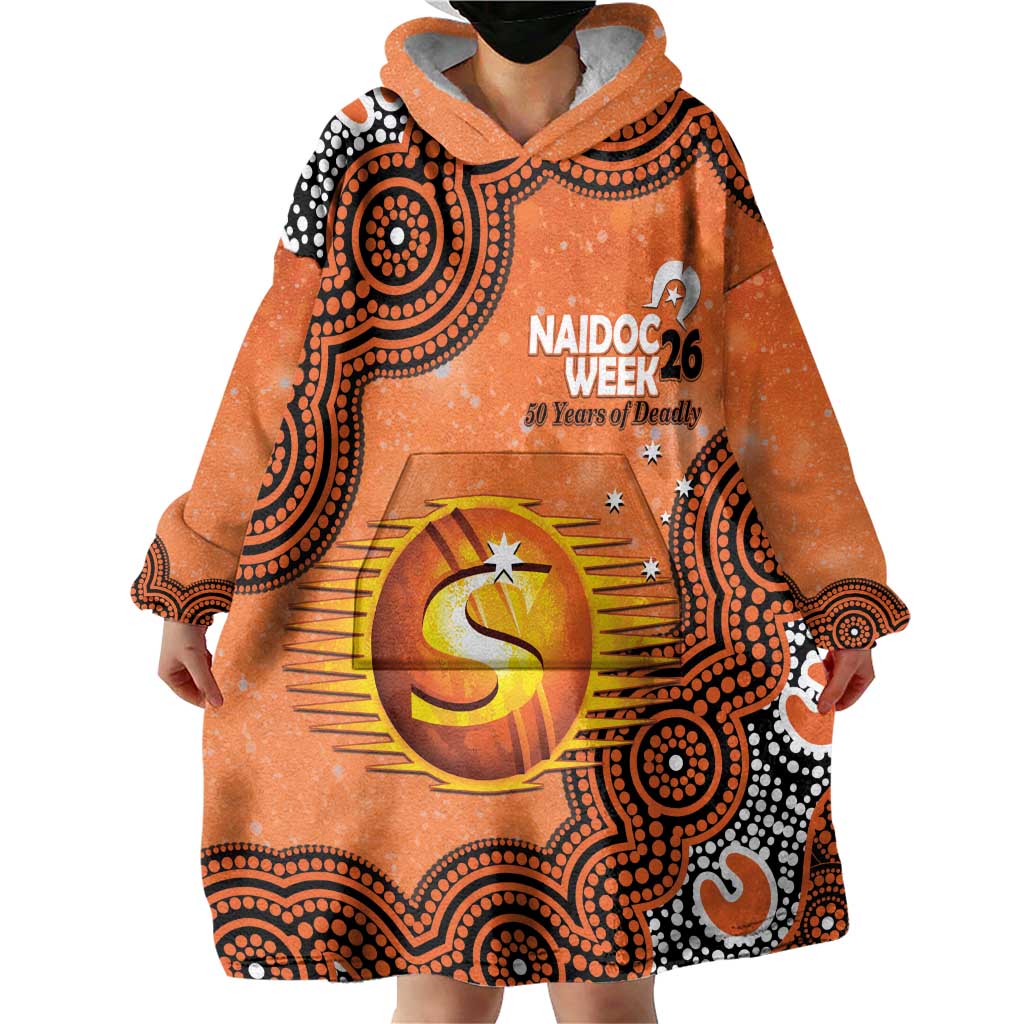 Perth Scorchers NAIDOC Week 2026 Custom Wearable Blanket Hoodie 50 Years Deadly Indigenous Art Glitter Effect