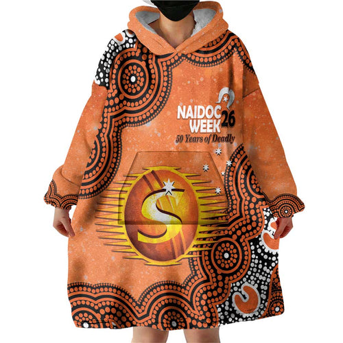 Perth Scorchers NAIDOC Week 2026 Custom Wearable Blanket Hoodie 50 Years Deadly Indigenous Art Glitter Effect