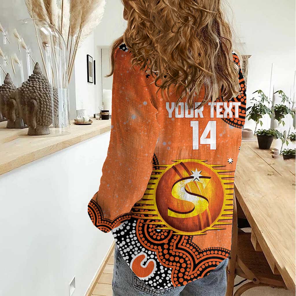 Perth Scorchers NAIDOC Week 2026 Custom Women Casual Shirt 50 Years Deadly Indigenous Art Glitter Effect