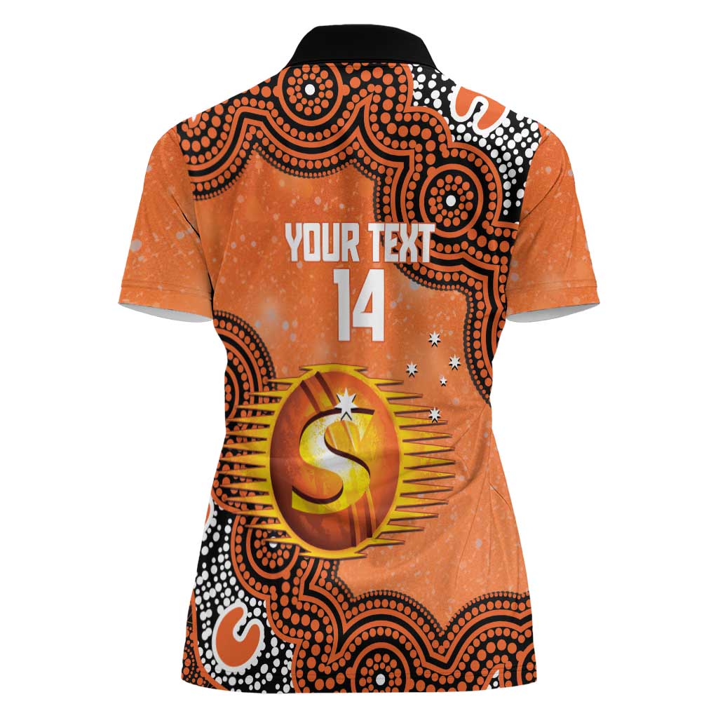 Perth Scorchers NAIDOC Week 2026 Custom Women Polo Shirt 50 Years Deadly Indigenous Art Glitter Effect