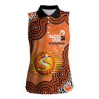 Perth Scorchers NAIDOC Week 2026 Custom Women Sleeveless Polo Shirt 50 Years Deadly Indigenous Art Glitter Effect