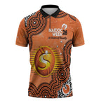Perth Scorchers NAIDOC Week 2026 Custom Zipper Polo Shirt 50 Years Deadly Indigenous Art Glitter Effect