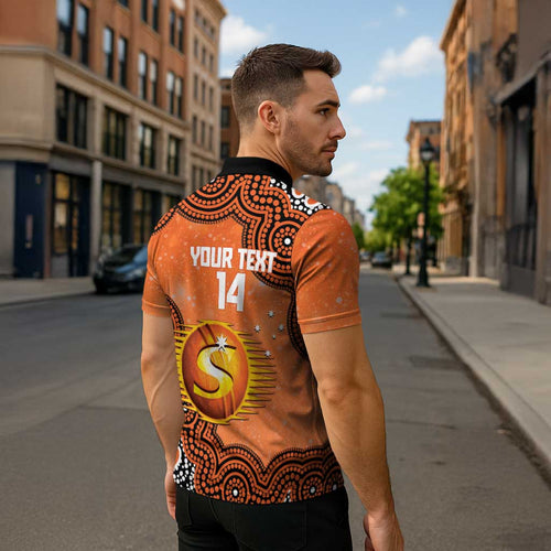 Perth Scorchers NAIDOC Week 2026 Custom Zipper Polo Shirt 50 Years Deadly Indigenous Art Glitter Effect