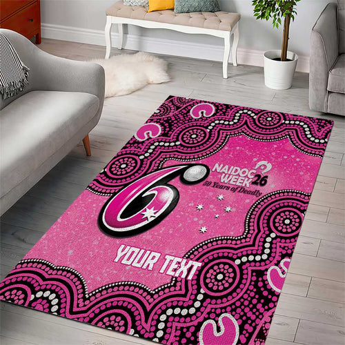 Sydney Sixers NAIDOC Week 2026 Custom Area Rug 50 Years Deadly Indigenous Art Glitter Effect