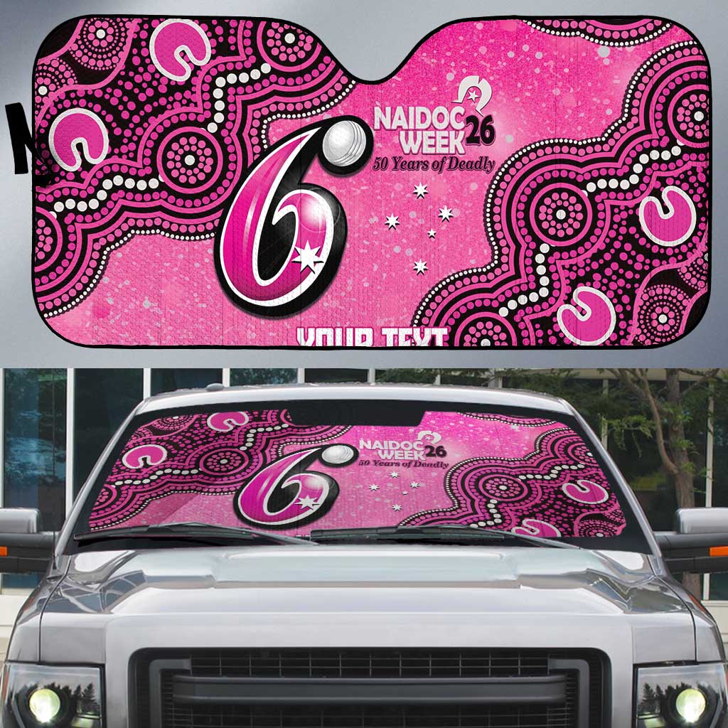 Sydney Sixers NAIDOC Week 2026 Custom Auto Sun Shade 50 Years Deadly Indigenous Art Glitter Effect