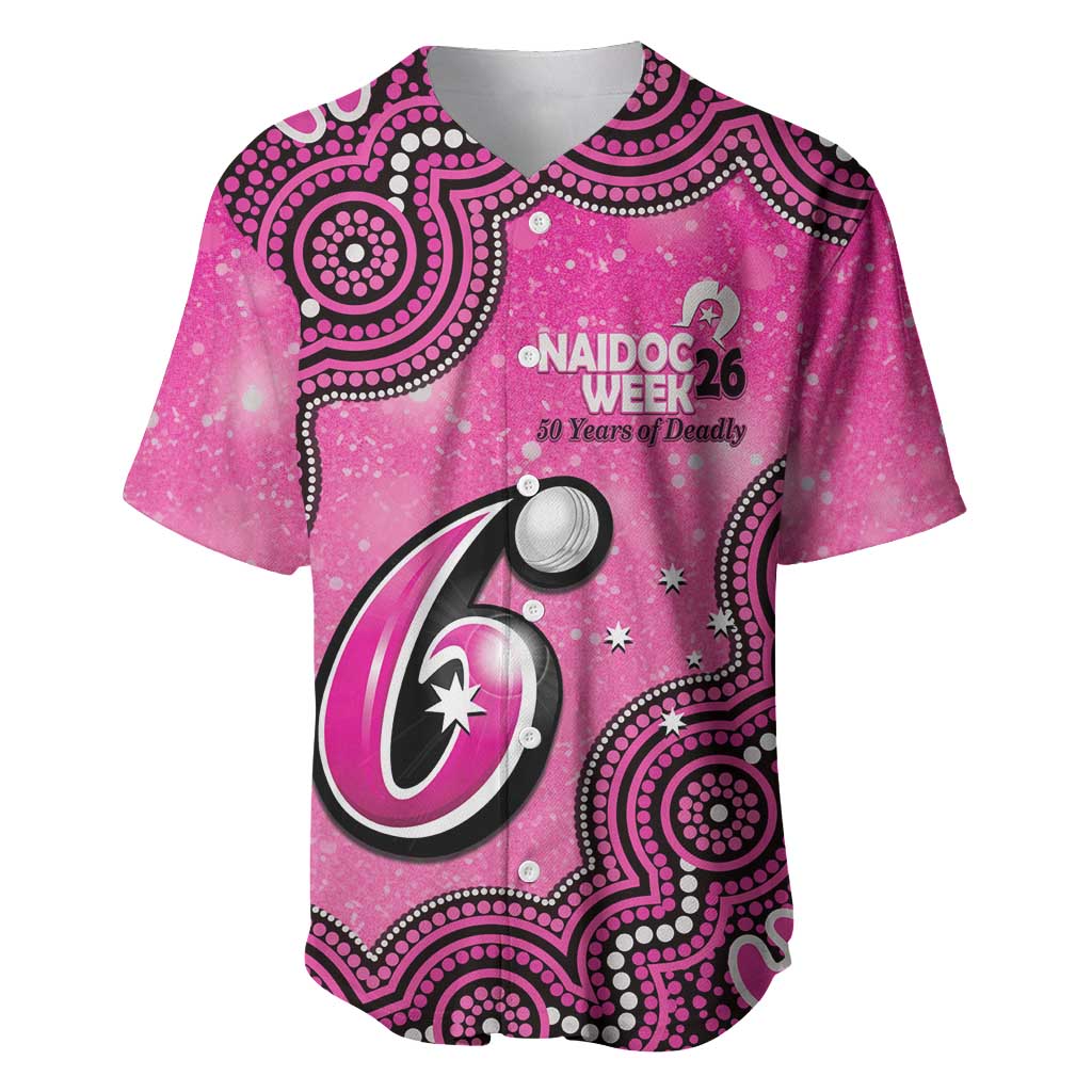 Sydney Sixers NAIDOC Week 2026 Custom Baseball Jersey 50 Years Deadly Indigenous Art Glitter Effect