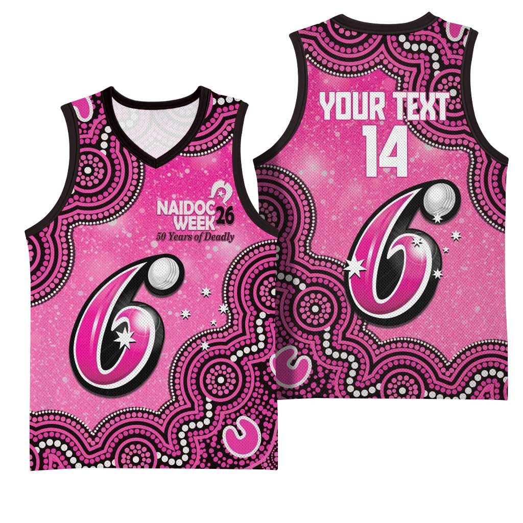Sydney Sixers NAIDOC Week 2026 Custom Basketball Jersey 50 Years Deadly Indigenous Art Glitter Effect