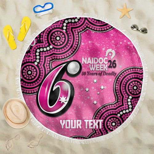 Sydney Sixers NAIDOC Week 2026 Custom Beach Blanket 50 Years Deadly Indigenous Art Glitter Effect