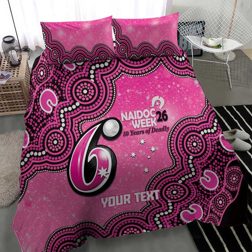 Sydney Sixers NAIDOC Week 2026 Custom Bedding Set 50 Years Deadly Indigenous Art Glitter Effect