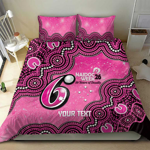 Sydney Sixers NAIDOC Week 2026 Custom Bedding Set 50 Years Deadly Indigenous Art Glitter Effect
