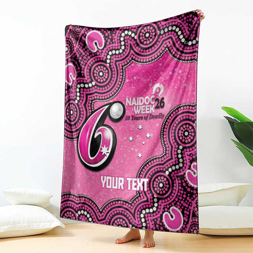 Sydney Sixers NAIDOC Week 2026 Custom Blanket 50 Years Deadly Indigenous Art Glitter Effect
