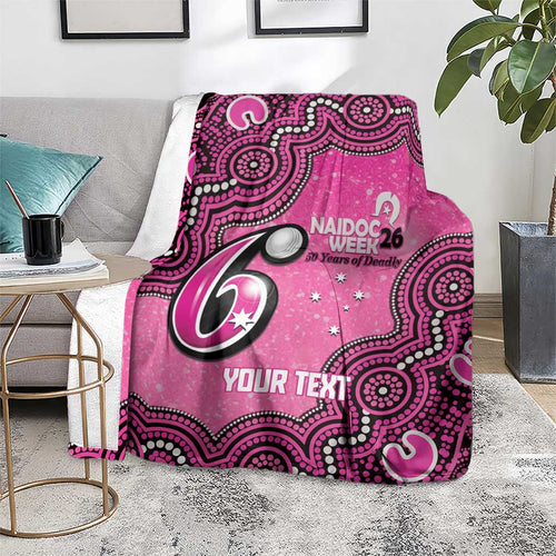 Sydney Sixers NAIDOC Week 2026 Custom Blanket 50 Years Deadly Indigenous Art Glitter Effect