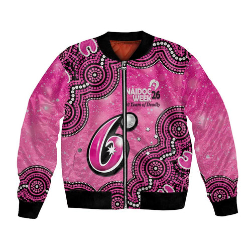Sydney Sixers NAIDOC Week 2026 Custom Bomber Jacket 50 Years Deadly Indigenous Art Glitter Effect