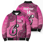 Sydney Sixers NAIDOC Week 2026 Custom Bomber Puffer Jacket 50 Years Deadly Indigenous Art Glitter Effect