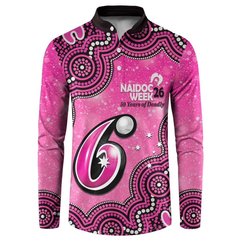 Sydney Sixers NAIDOC Week 2026 Custom Button Sweatshirt 50 Years Deadly Indigenous Art Glitter Effect