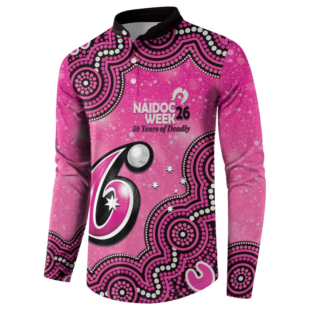 Sydney Sixers NAIDOC Week 2026 Custom Button Sweatshirt 50 Years Deadly Indigenous Art Glitter Effect