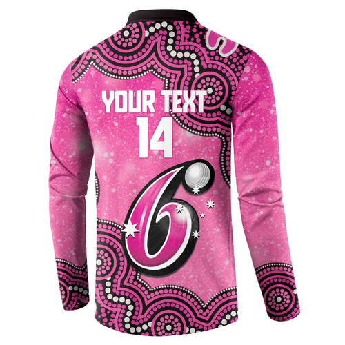 Sydney Sixers NAIDOC Week 2026 Custom Button Sweatshirt 50 Years Deadly Indigenous Art Glitter Effect