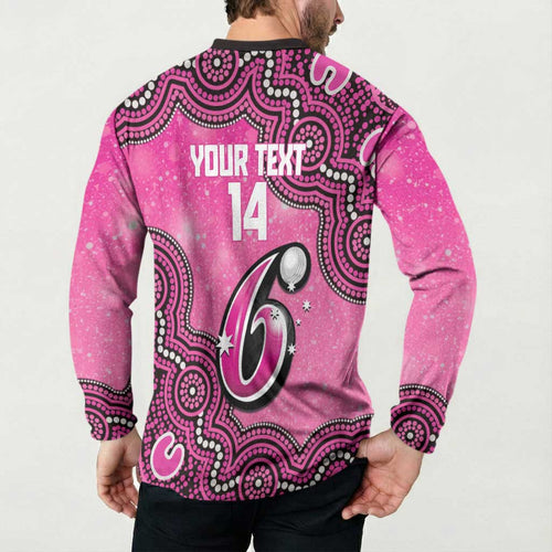 Sydney Sixers NAIDOC Week 2026 Custom Button Sweatshirt 50 Years Deadly Indigenous Art Glitter Effect