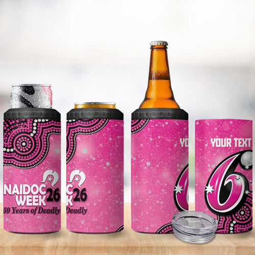 Sydney Sixers NAIDOC Week 2026 Custom 4 in 1 Can Cooler Tumbler 50 Years Deadly Indigenous Art Glitter Effect