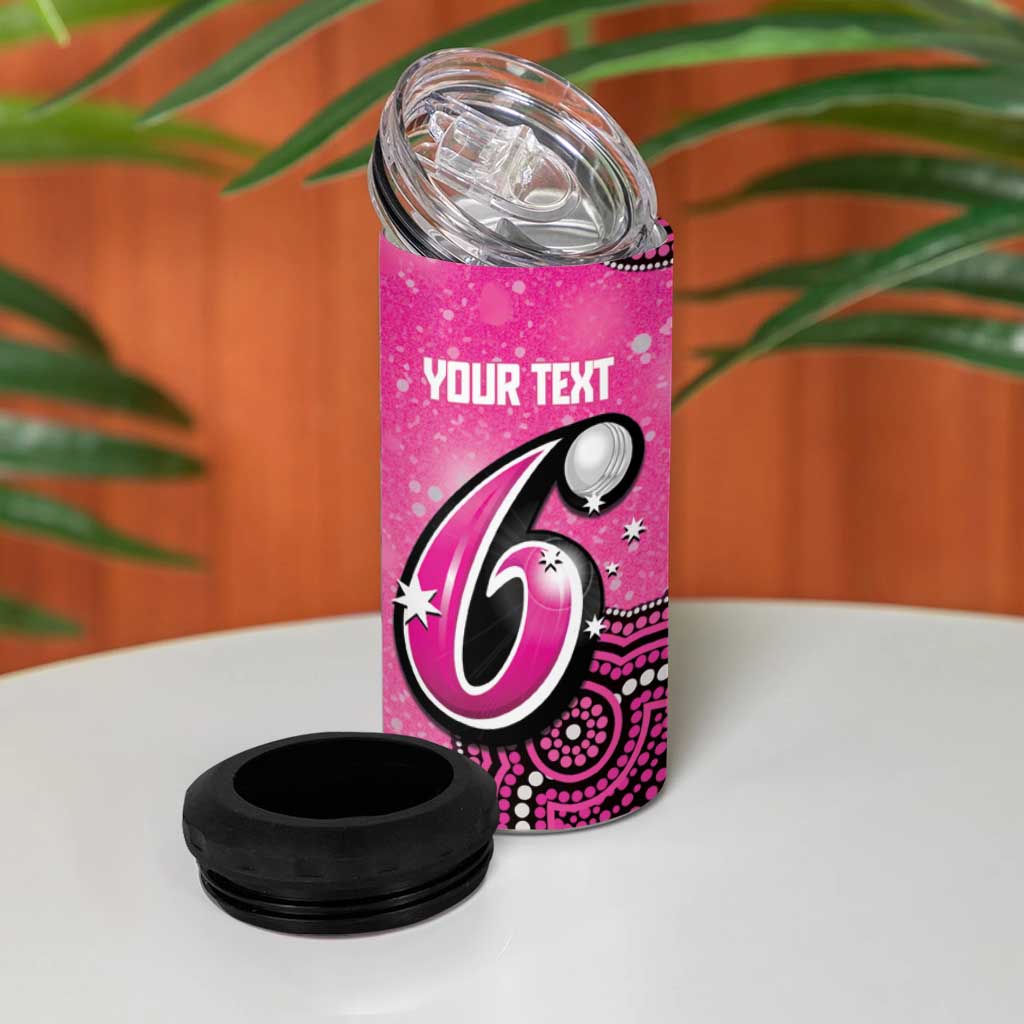 Sydney Sixers NAIDOC Week 2026 Custom 4 in 1 Can Cooler Tumbler 50 Years Deadly Indigenous Art Glitter Effect