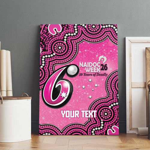 Sydney Sixers NAIDOC Week 2026 Custom Canvas Wall Art 50 Years Deadly Indigenous Art Glitter Effect