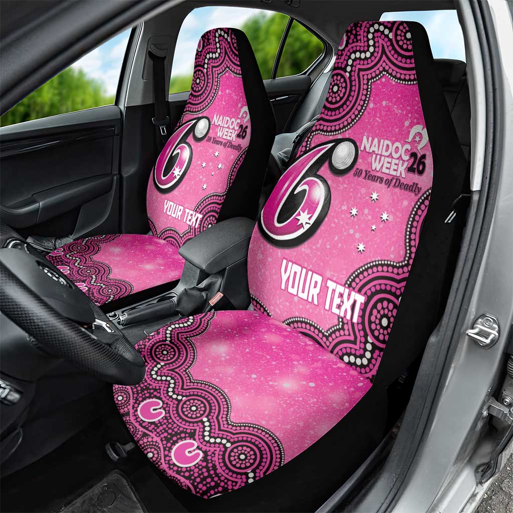Sydney Sixers NAIDOC Week 2026 Custom Car Seat Cover 50 Years Deadly Indigenous Art Glitter Effect