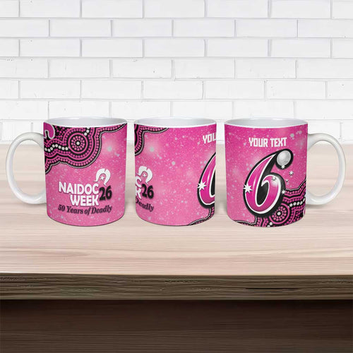 Sydney Sixers NAIDOC Week 2026 Custom Ceramic Mug 50 Years Deadly Indigenous Art Glitter Effect