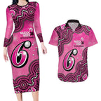 Sydney Sixers NAIDOC Week 2026 Custom Couples Matching Long Sleeve Bodycon Dress and Hawaiian Shirt 50 Years Deadly Indigenous Art Glitter Effect