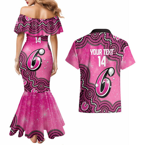 Sydney Sixers NAIDOC Week 2026 Custom Couples Matching Mermaid Dress and Hawaiian Shirt 50 Years Deadly Indigenous Art Glitter Effect