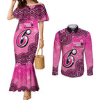 Sydney Sixers NAIDOC Week 2026 Custom Couples Matching Mermaid Dress and Long Sleeve Button Shirt 50 Years Deadly Indigenous Art Glitter Effect