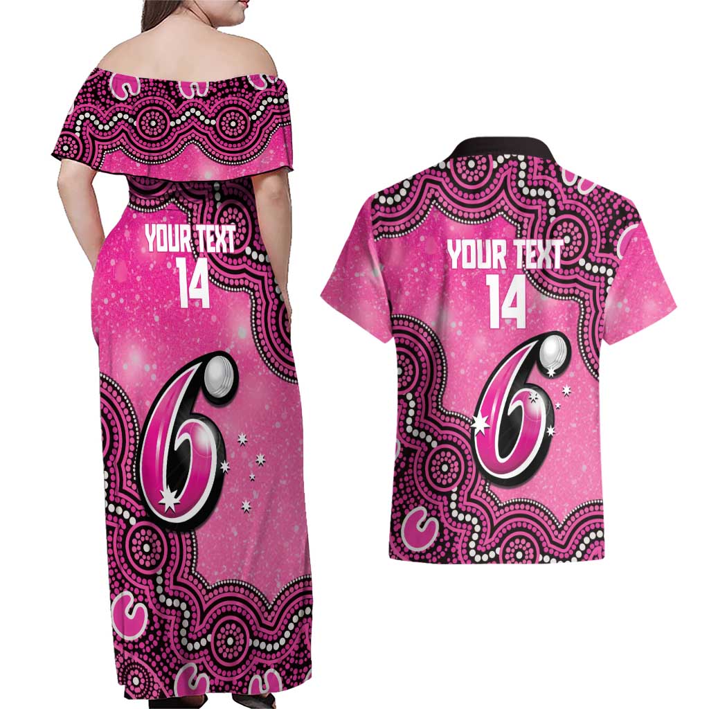 Sydney Sixers NAIDOC Week 2026 Custom Couples Matching Off Shoulder Maxi Dress and Hawaiian Shirt 50 Years Deadly Indigenous Art Glitter Effect