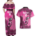 Sydney Sixers NAIDOC Week 2026 Custom Couples Matching Off Shoulder Maxi Dress and Hawaiian Shirt 50 Years Deadly Indigenous Art Glitter Effect