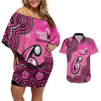 Sydney Sixers NAIDOC Week 2026 Custom Couples Matching Off Shoulder Short Dress and Hawaiian Shirt 50 Years Deadly Indigenous Art Glitter Effect