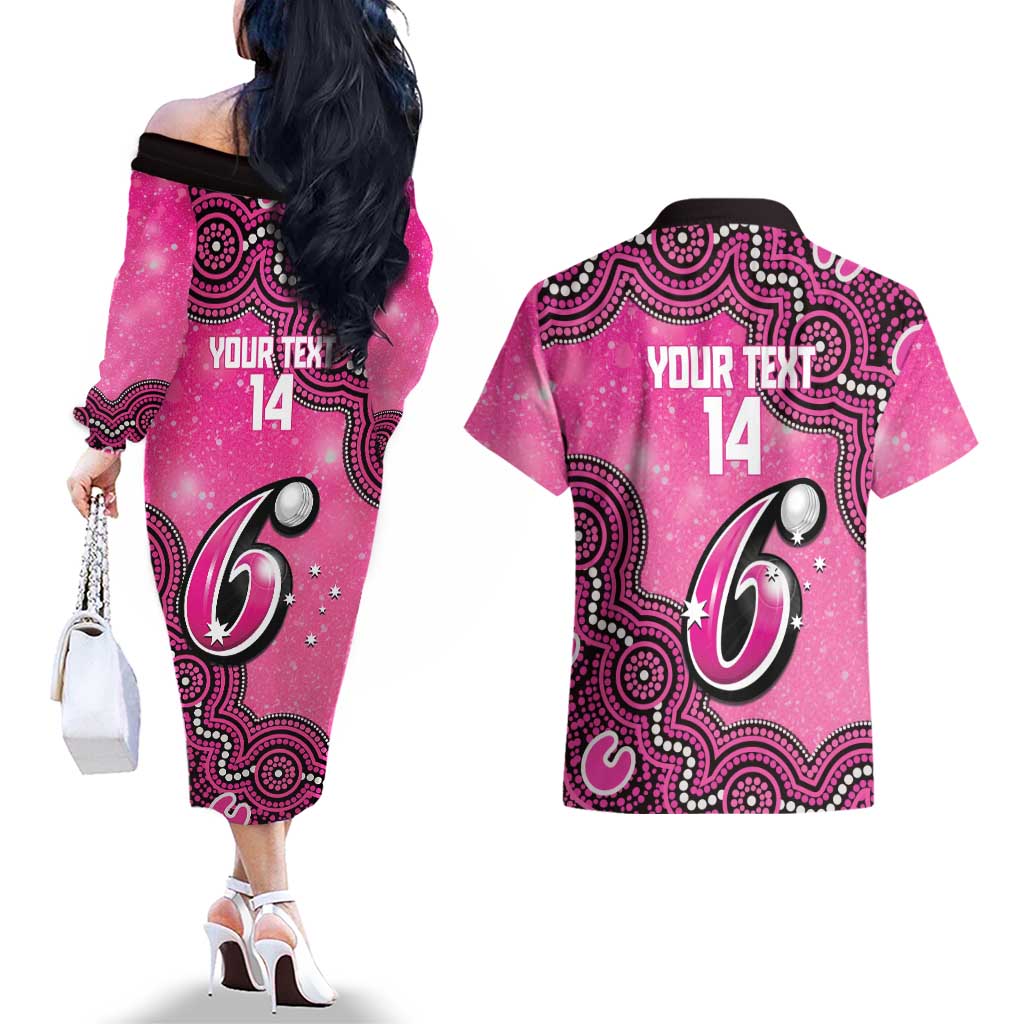 Sydney Sixers NAIDOC Week 2026 Custom Couples Matching Off The Shoulder Long Sleeve Dress and Hawaiian Shirt 50 Years Deadly Indigenous Art Glitter Effect